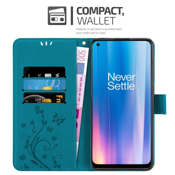 OnePlus Nord CE 2 5G Skal Fodral i blomdesign Mobilskydd Case Cover med magnetisk stängning, ståfunktion och kortplatser