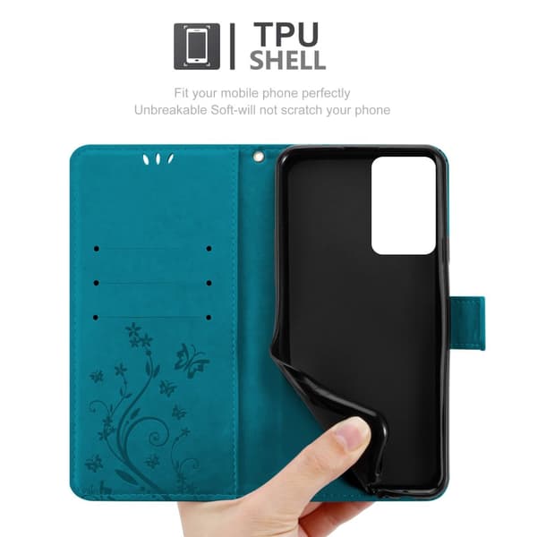 OnePlus Nord CE 2 5G Skal Fodral i blomdesign Mobilskydd Case Cover med magnetisk stängning, ståfunktion och kortplatser