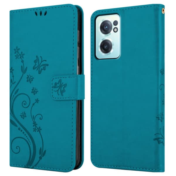 OnePlus Nord CE 2 5G Skal Fodral i blomdesign Mobilskydd Case Cover med magnetisk stängning, ståfunktion och kortplatser