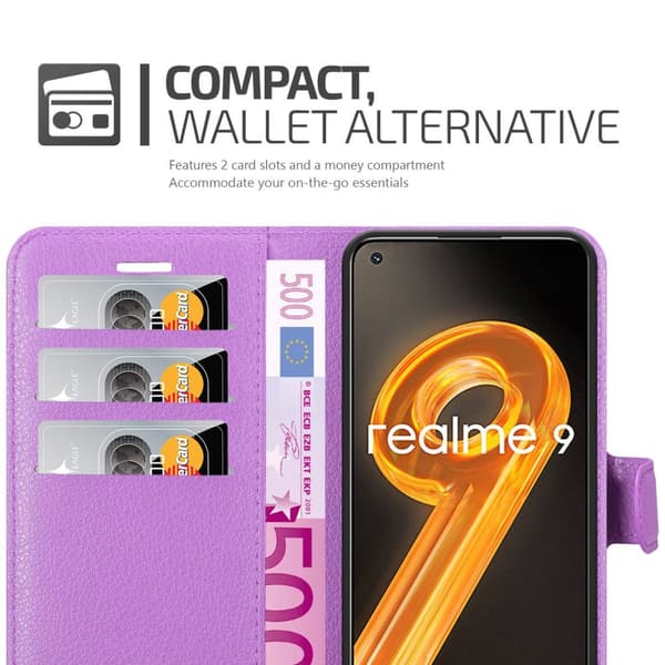 Deksel til Realme 9 4G / 9 PRO+ Lommebokdeksel med magnetisk lukking, stativfunksjon og kortlomme