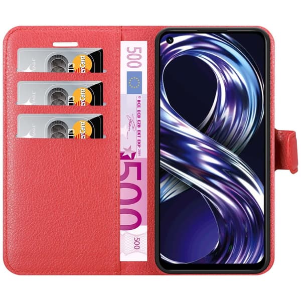 Realme 8i / Narzo 50 4G Suojakotelo Lompakkokotelo Matkapuhelinkotelo Suojakuori jossa magneettisuljenta, jalusta-toiminto ja korttitasku