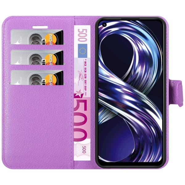 Realme 8i / Narzo 50 4G Suojakotelo Lompakkokotelo Matkapuhelinkotelo Suojakuori jossa magneettisuljenta, jalusta-toiminto ja korttitasku