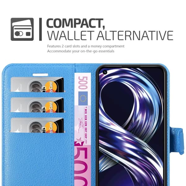 Realme 8i / Narzo 50 4G Suojakotelo Lompakkokotelo Matkapuhelinkotelo Suojakuori jossa magneettisuljenta, jalusta-toiminto ja korttitasku