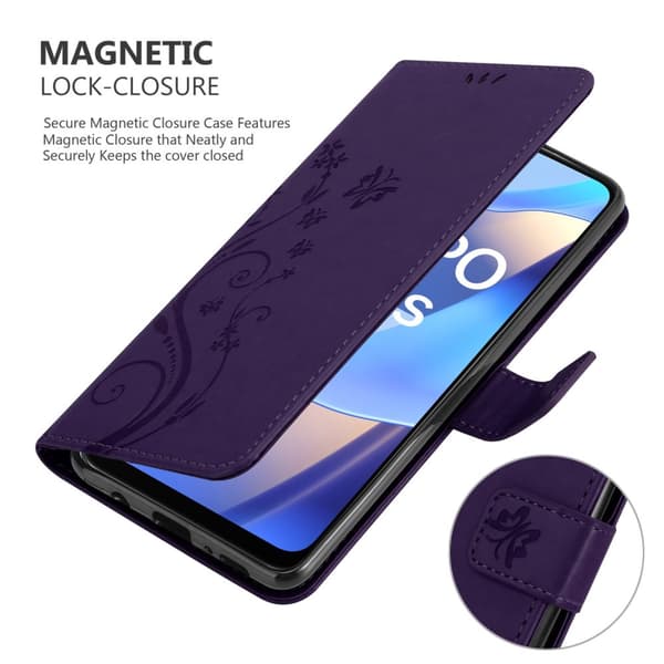 Oppo A16s / A54s Pungetui Cover Blomster ()