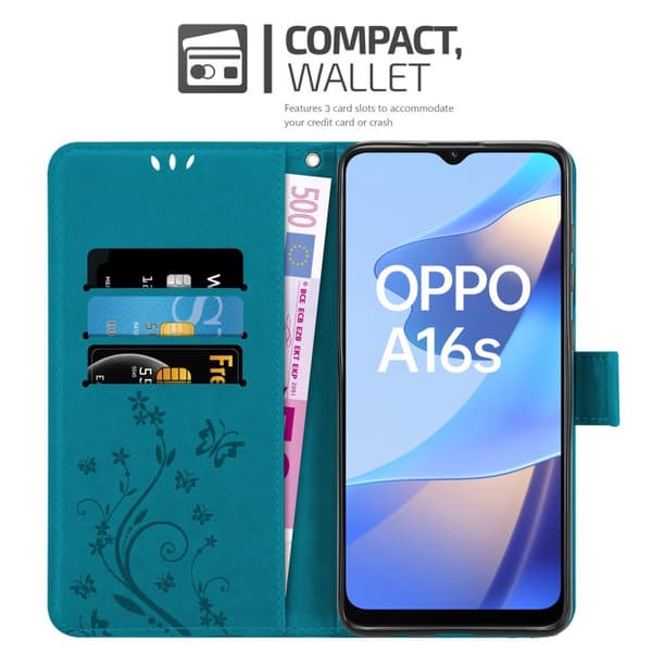 Oppo A16s / A54s Pungetui Cover Blomster ()