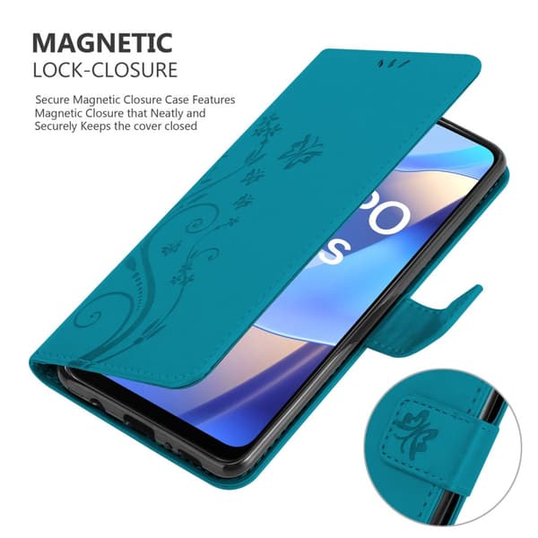 Oppo A16s / A54s Pungetui Cover Blomster ()