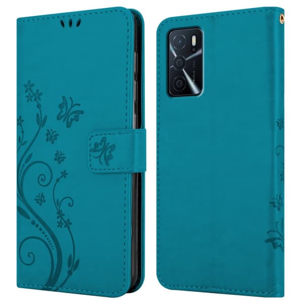 Oppo A16s / A54s Pungetui Cover Blomster ()