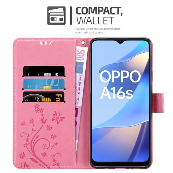 Oppo A16s / A54s Pungetui Cover Blomster ()