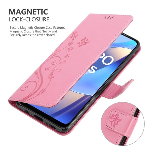 Oppo A16s / A54s Pungetui Cover Blomster ()