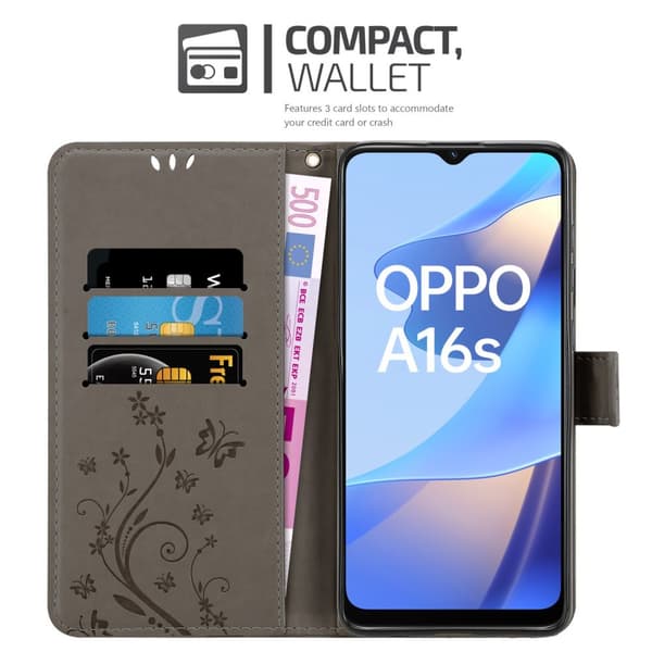Oppo A16s / A54s Pungetui Cover Blomster ()