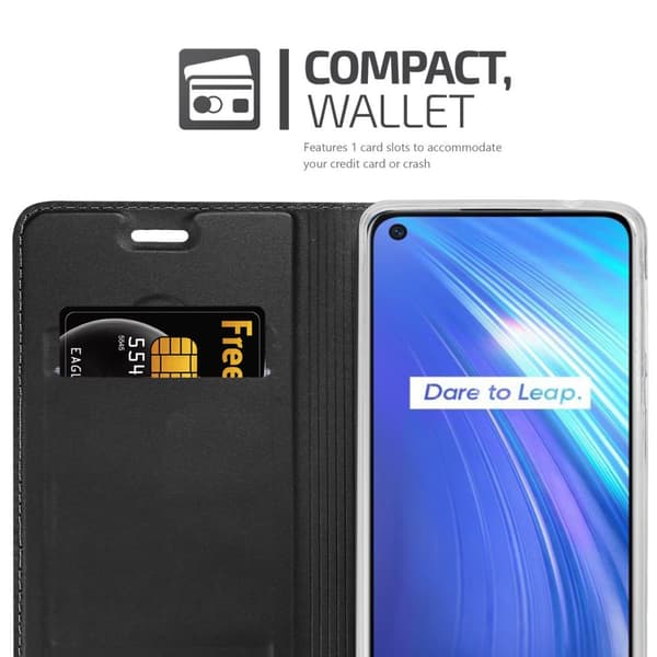 Realme 6 4G / 6s Skal Fodral med magnetisk stängning, ståfunktion och kortficka Mobilskydd