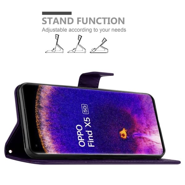Oppo FIND X5 Suojakotelo Suojakuori Lompakkokotelo Matkapuhelinkotelo Kukat jossa on magneettisuljenta, jalusta-toiminto ja korttipaikat