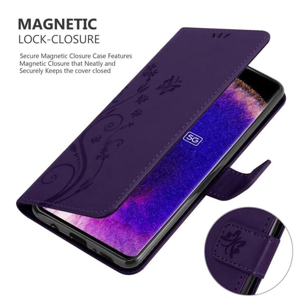 Oppo FIND X5 Suojakotelo Suojakuori Lompakkokotelo Matkapuhelinkotelo Kukat jossa on magneettisuljenta, jalusta-toiminto ja korttipaikat