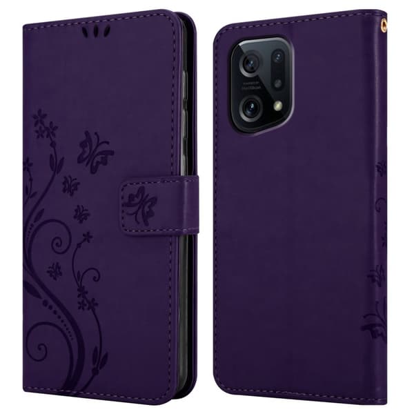 Oppo FIND X5 Suojakotelo Suojakuori Lompakkokotelo Matkapuhelinkotelo Kukat jossa on magneettisuljenta, jalusta-toiminto ja korttipaikat