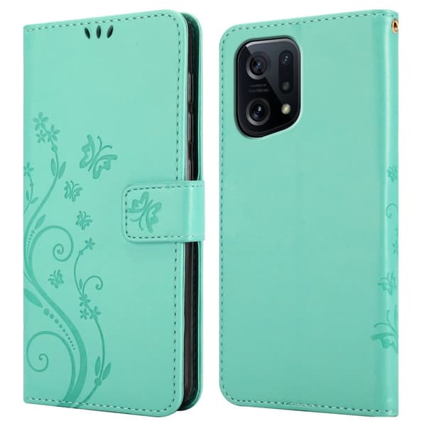 Oppo FIND X5 Pungetui Cover Blomster ()