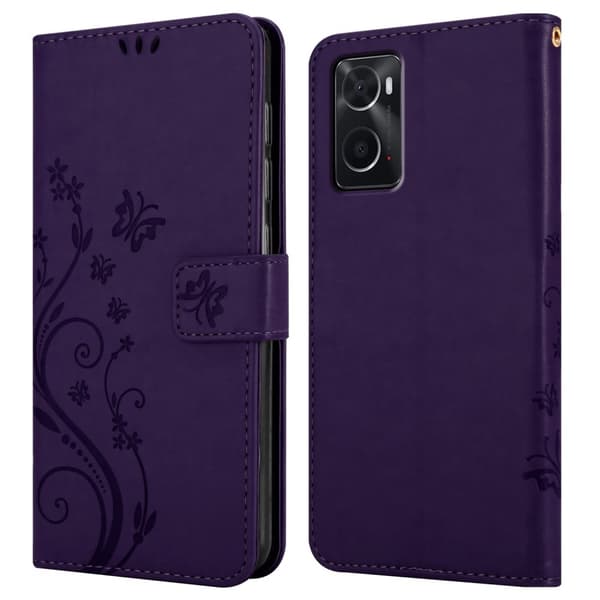 Oppo A36 / A76 / A96 4G / K10 4G / Realme 9i Pungetui Cover Blomster ()