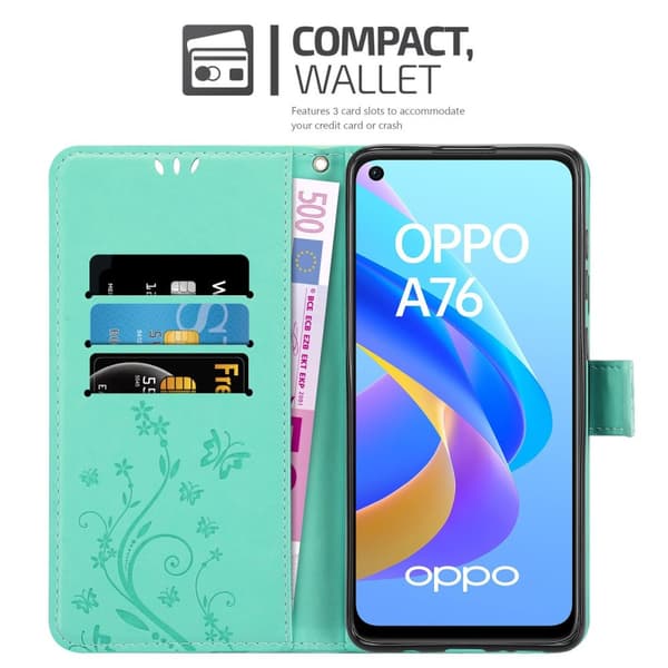 Oppo A36 / A76 / A96 4G / K10 4G / Realme 9i Pungetui Cover Blomster ()