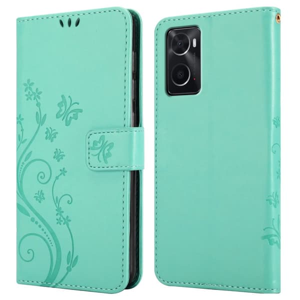 Oppo A36 / A76 / A96 4G / K10 4G / Realme 9i Pungetui Cover Blomster ()