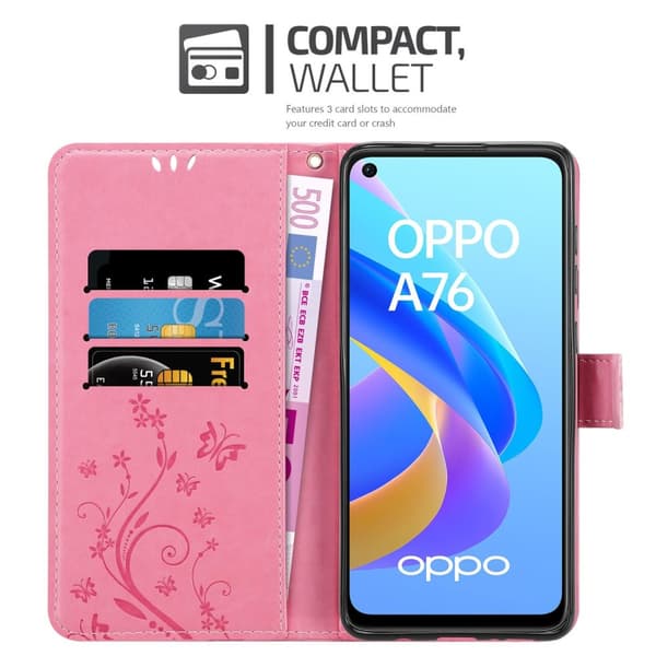 Oppo A36 / A76 / A96 4G / K10 4G / Realme 9i Pungetui Cover Blomster ()
