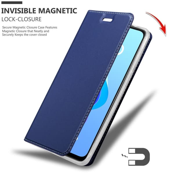 Oppo A36 / A76 / A96 4G / K10 4G / Realme 9i Skal Fodral med magnetisk stängning, ståfunktion och kortficka Mobilskydd