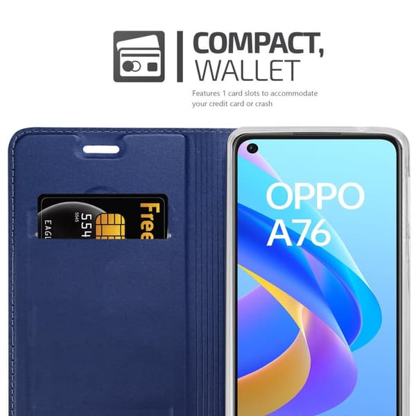 Deksel til Oppo A36 / A76 / A96 4G / K10 4G / Realme 9i Lommebokdeksel med magnetisk lukking, stativfunksjon og kortlomme