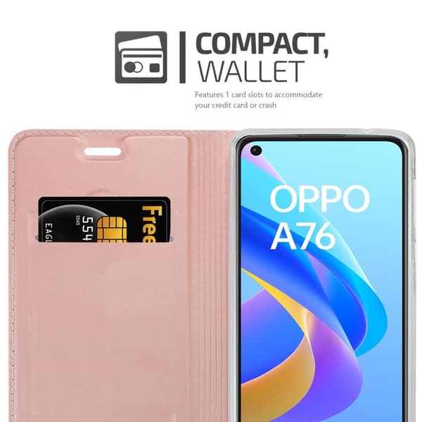 Deksel til Oppo A36 / A76 / A96 4G / K10 4G / Realme 9i Lommebokdeksel med magnetisk lukking, stativfunksjon og kortlomme