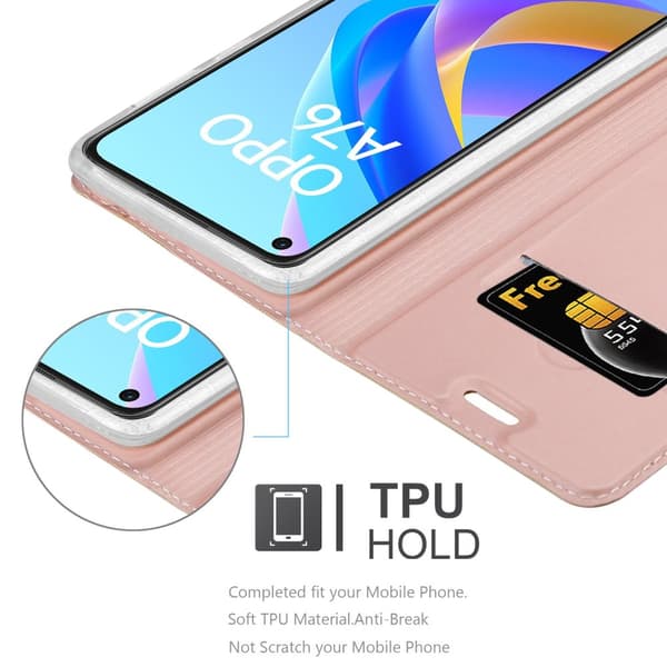 Deksel til Oppo A36 / A76 / A96 4G / K10 4G / Realme 9i Lommebokdeksel med magnetisk lukking, stativfunksjon og kortlomme