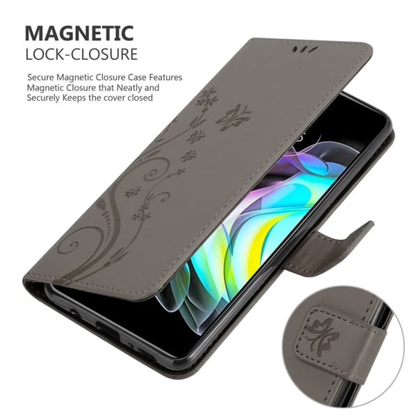 Motorola EDGE 20 Skal Fodral i blomdesign Mobilskydd Case Cover med magnetisk stängning, ståfunktion och kortplatser