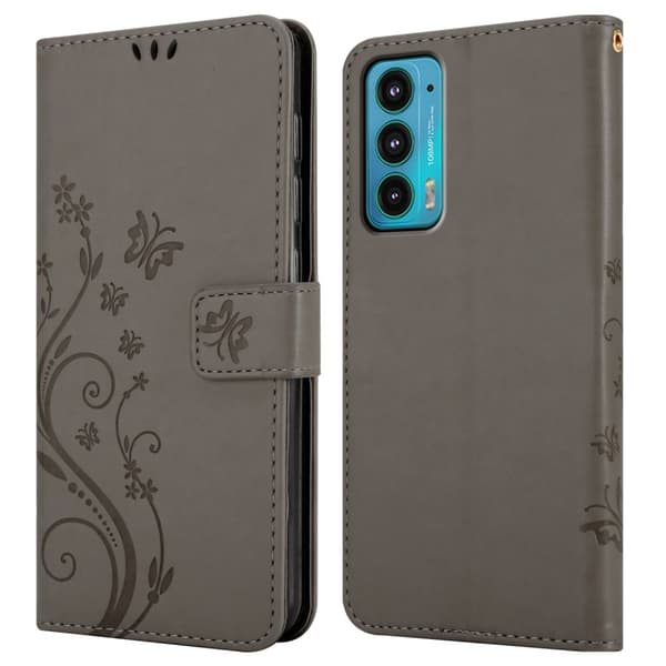 Motorola EDGE 20 Skal Fodral i blomdesign Mobilskydd Case Cover med magnetisk stängning, ståfunktion och kortplatser