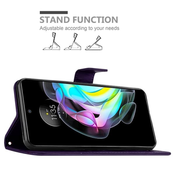 Motorola EDGE 20 Skal Fodral i blomdesign Mobilskydd Case Cover med magnetisk stängning, ståfunktion och kortplatser