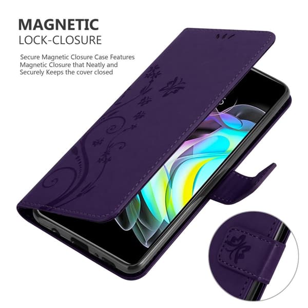Motorola EDGE 20 Skal Fodral i blomdesign Mobilskydd Case Cover med magnetisk stängning, ståfunktion och kortplatser
