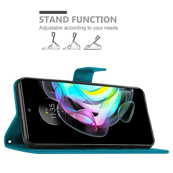 Motorola EDGE 20 Skal Fodral i blomdesign Mobilskydd Case Cover med magnetisk stängning, ståfunktion och kortplatser