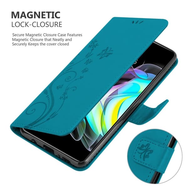 Motorola EDGE 20 Skal Fodral i blomdesign Mobilskydd Case Cover med magnetisk stängning, ståfunktion och kortplatser