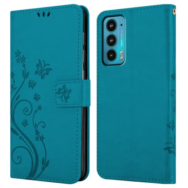 Motorola EDGE 20 Skal Fodral i blomdesign Mobilskydd Case Cover med magnetisk stängning, ståfunktion och kortplatser