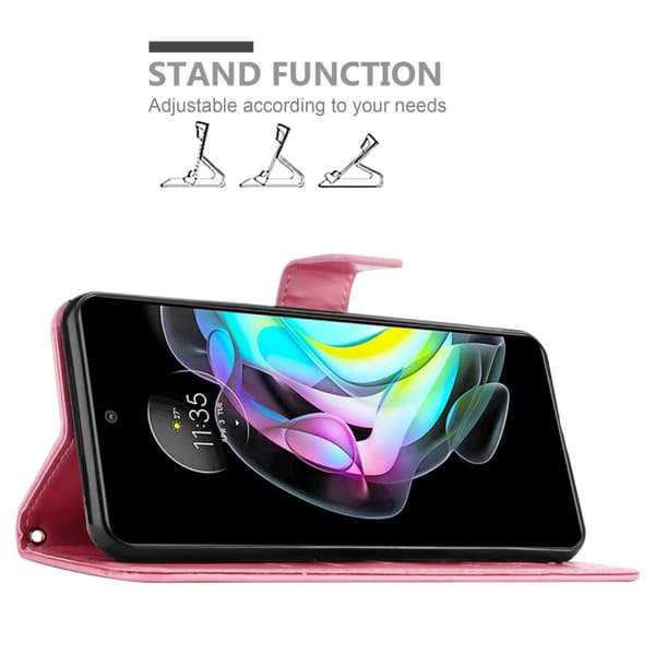 Motorola EDGE 20 Skal Fodral i blomdesign Mobilskydd Case Cover med magnetisk stängning, ståfunktion och kortplatser