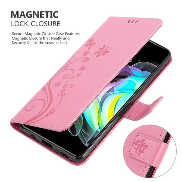 Motorola EDGE 20 Skal Fodral i blomdesign Mobilskydd Case Cover med magnetisk stängning, ståfunktion och kortplatser