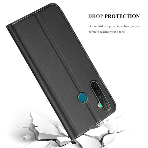 Realme 5 PRO / Realme Q Skal Fodral med magnetisk stängning, ståfunktion och kortficka Mobilskydd