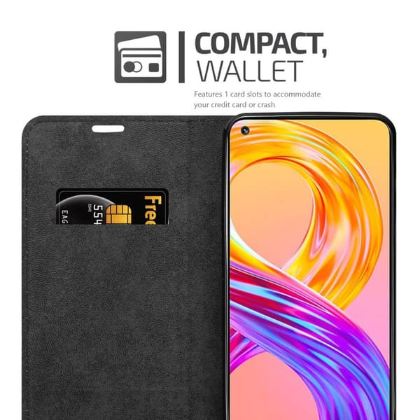 Lommebokdeksel til Realme 8 4G / 8 PRO Deksel med magnetisk lukking, stativfunksjon og kortlomme