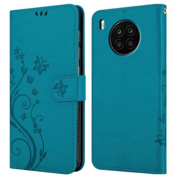 Honor 50 LITE Skal Fodral i blomdesign Mobilskydd Case Cover med magnetisk stängning, ståfunktion och kortplatser