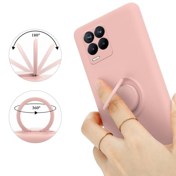 Realme 8 4G / 8 PRO Suojakotelo Suojakuori joustavasta TPU-silikonista jossa on rengas