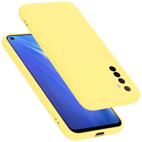 Realme 6 4G / 6s Suojakotelo Suojakuori valmistettu joustavasta TPU-silikonista LIQUID KELTAINEN