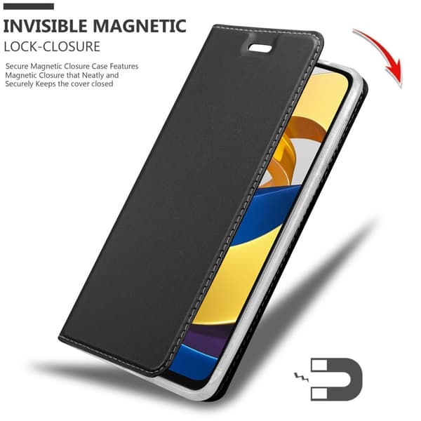 Deksel til Xiaomi POCO M4 PRO 5G Lommebokdeksel med magnetisk lukking, stativfunksjon og kortlomme