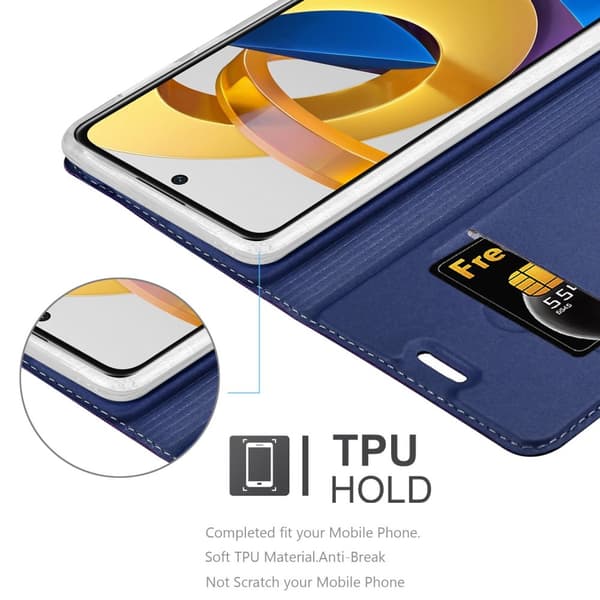Xiaomi POCO M4 PRO 5G Skal Fodral med magnetisk stängning, ståfunktion och kortficka Mobilskydd