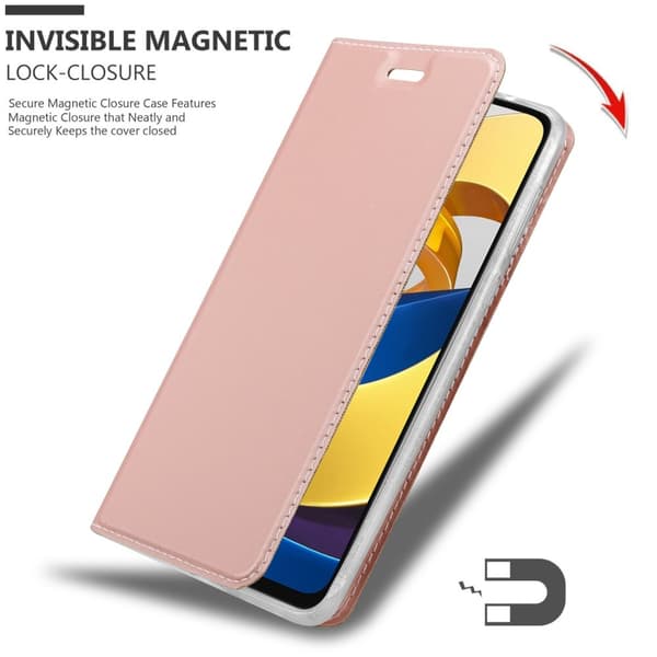 Deksel til Xiaomi POCO M4 PRO 5G Lommebokdeksel med magnetisk lukking, stativfunksjon og kortlomme