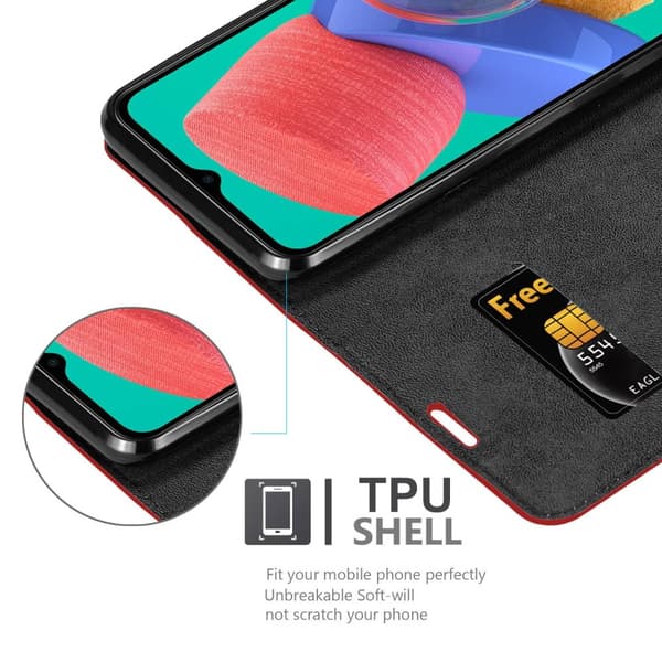 Samsung Galaxy M33 5G Fodral Skal Plånboksfodral Case med magnetisk stängning, ståfunktion och kortficka