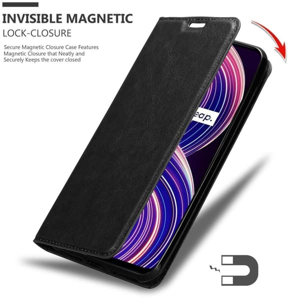 Lommebokdeksel til Realme 8 5G / V13 / Q3 / Q3i / Narzo 30 5G Deksel med magnetisk lukking, stativfunksjon og kortlomme