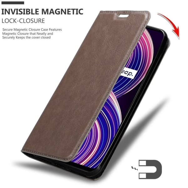 Lommebokdeksel til Realme 8 5G / V13 / Q3 / Q3i / Narzo 30 5G Deksel med magnetisk lukking, stativfunksjon og kortlomme