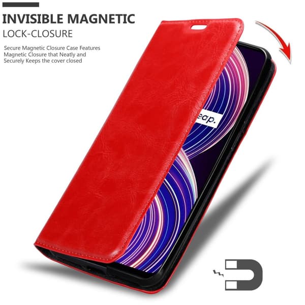 Lommebokdeksel til Realme 8 5G / V13 / Q3 / Q3i / Narzo 30 5G Deksel med magnetisk lukking, stativfunksjon og kortlomme
