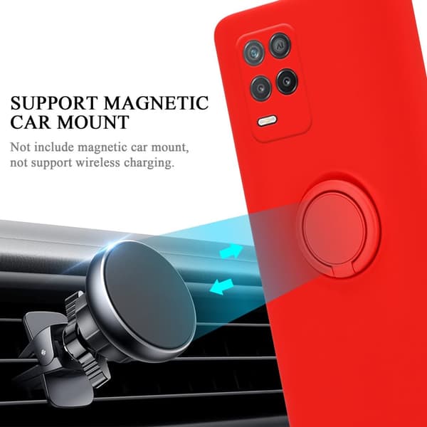 Realme 8 5G / V13 / Q3 / Q3i / Narzo 30 5G Suojakotelo Suojakuori joustavasta TPU-silikonista jossa on rengas