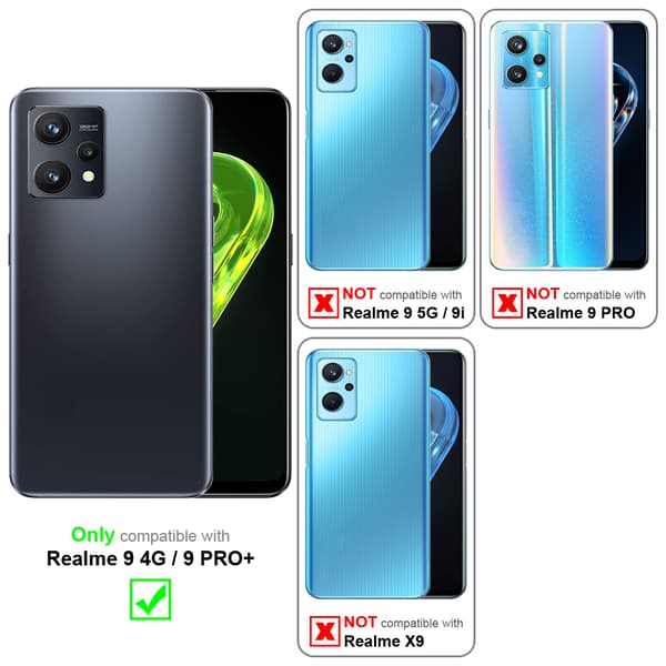 Realme 9 4G / 9 PRO+ Fodral Skal Plånboksfodral Case med magnetisk stängning, ståfunktion och kortficka